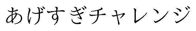 あげすぎチャレンジ 商願2024-099530の商標見本