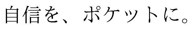 自信を、ポケットに 商願2024-114861の商標見本