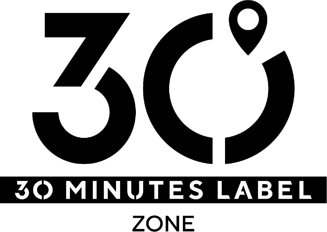 3O MINUTES LABEL ZONE 商願2024-115283の商標見本
