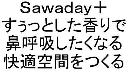 Sawaday+ すぅっとした香りで 鼻呼吸したくなる 快適空間をつくる 商願2024-122212の商標見本