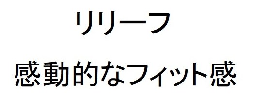 リリーフ 感動的なフィット感 商願2024-126550の商標見本