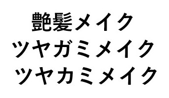 艶髪メイク ツヤガミメイク ツヤカミメイク 商願2024-137834の商標見本
