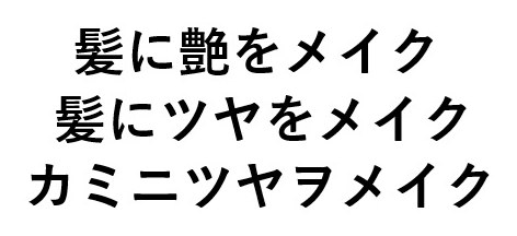 髪に艶をメイク 髪にツヤをメイク カミニツヤヲメイク 商願2025-016315の商標見本