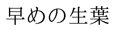 早めの生葉 商願2025-019706の商標見本