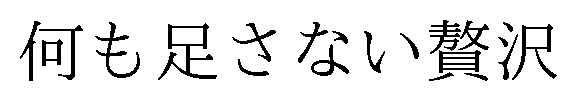 何も足さない贅沢 商願2025-025036の商標見本