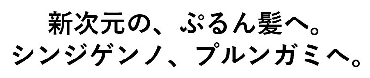 新次元の、ぷるん髪へ シンジゲンノ、プルンガミへ 商願2025-028777の商標見本