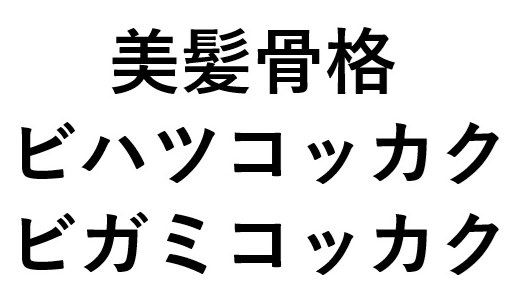 美髪骨格 ビハツコッカク ビガミコッカク 商願2025-046212の商標見本