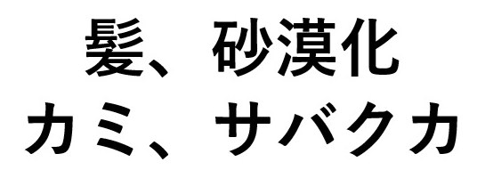 髪、砂漠化 カミ、サバクカ 商願2025-046222の商標見本