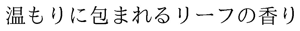 温もりに包まれるリーフの香り 商願2025-052252の商標見本