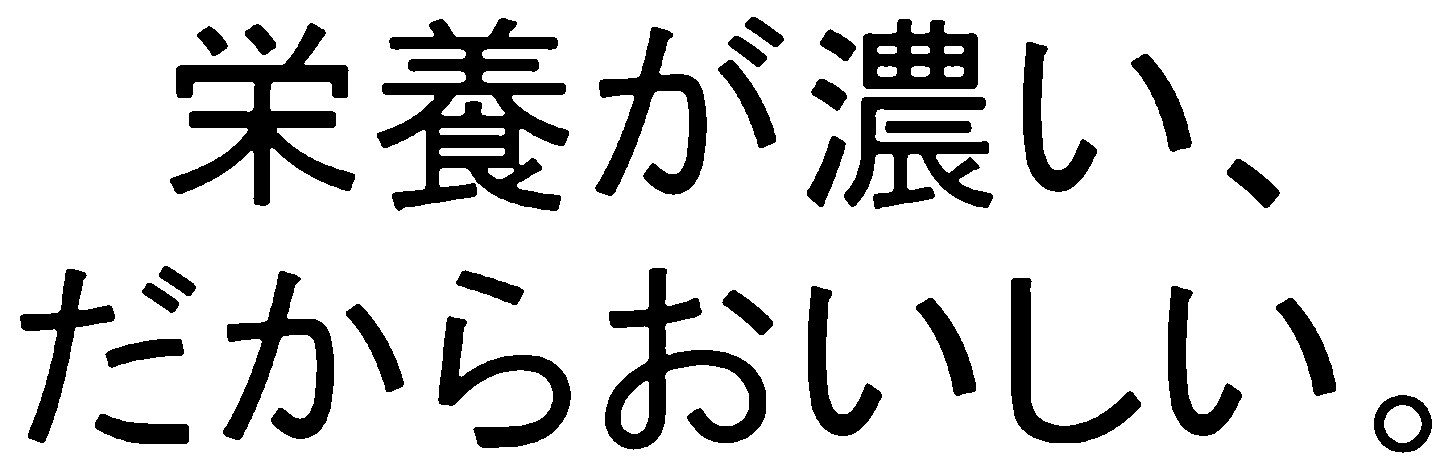 栄養が濃い だからおいしい 商願2025-055096の商標見本