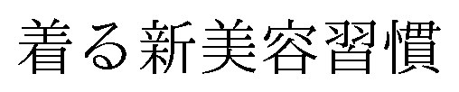 着る新美容習慣 商願2026-092404の商標見本